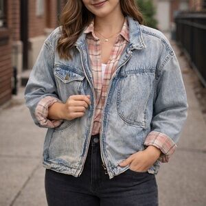 Vintage‎ 80s Ary Cooper Wow Denim Jacket Women's Medium Distressed Blue